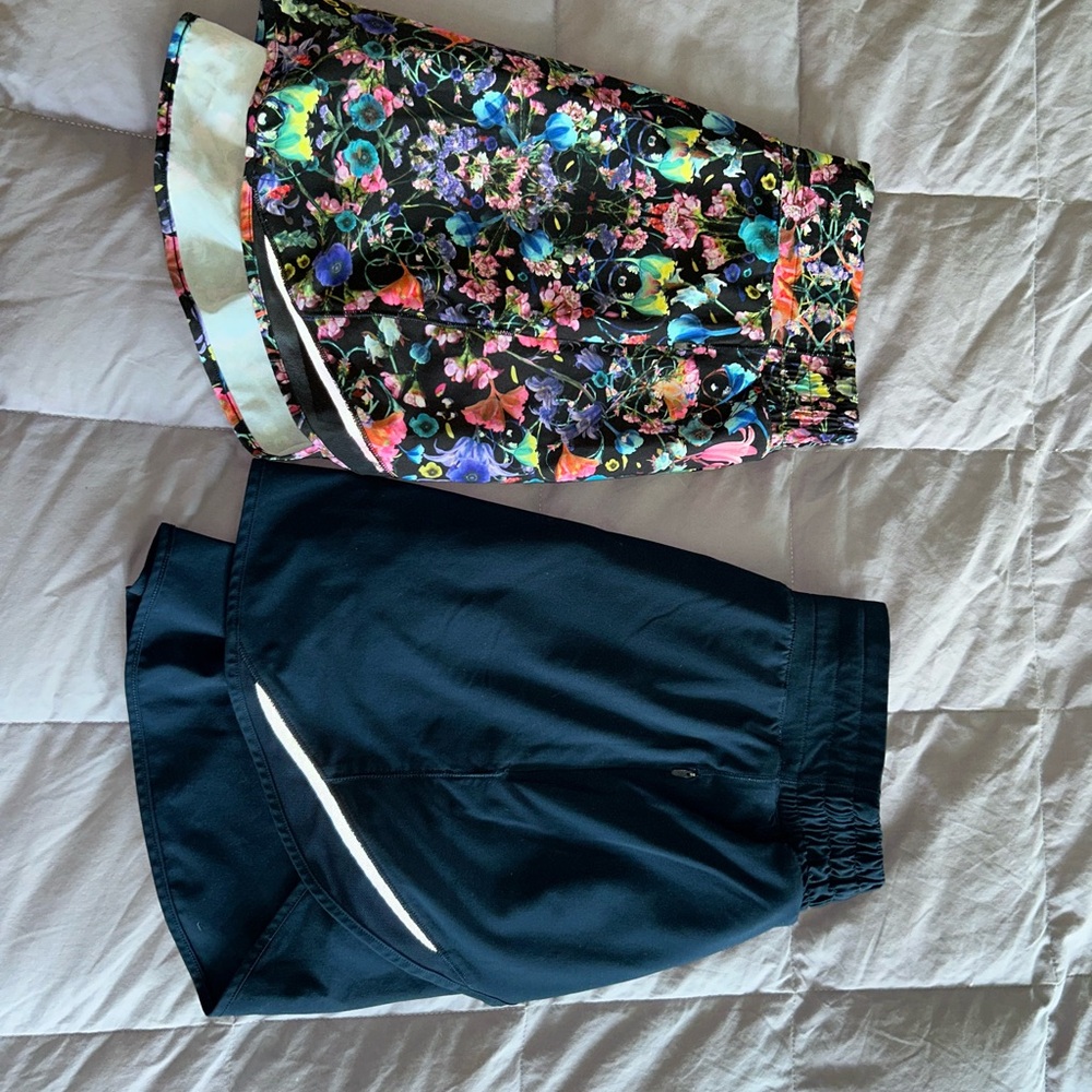 lululemon athletica hotty hot Floral Multi & Black A-Line Skirts skorts